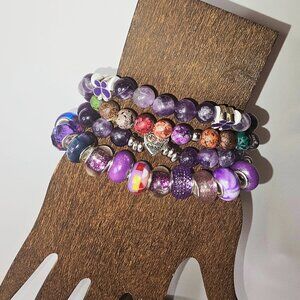 Amethyst Mystic Purple Layered Bracelet